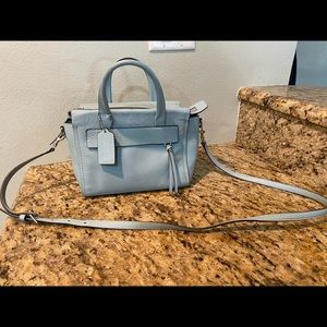 Baby blue coach handbag. Gently loved. None smoking home.